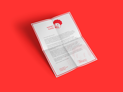 Happy Daze branding cartoon character flyer icon leaflet logo red