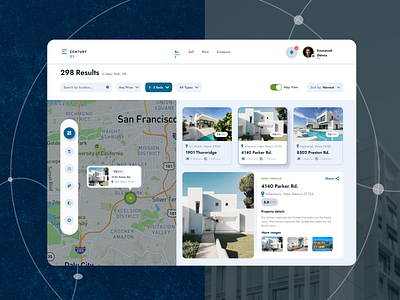 Real estate dashboard design web app