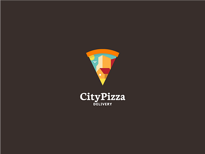 City Pizza Delivery cluj logo pizza visual identity