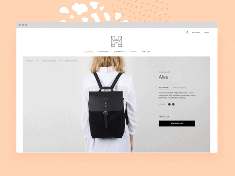 Concept - Halla product page