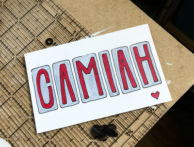 camiah Sign camiah hand drawn hand drawn heart lettering