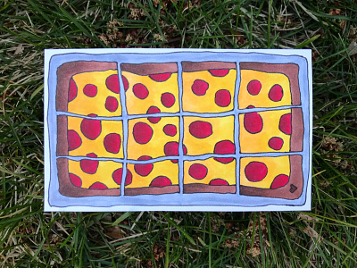 Square Slices camiah food hand drawn hand drawn heart pizza