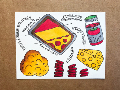 Pizza Recipe camiah food hand drawn hand drawn illustration pizza