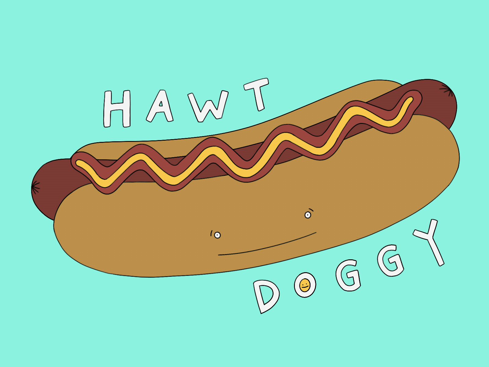 Hawt Doggy camiah hand drawn hand drawn illustration lettering