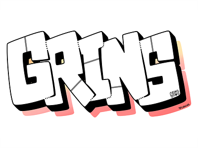 GRINS camiah graffiti grins hand drawn hand drawn lettering