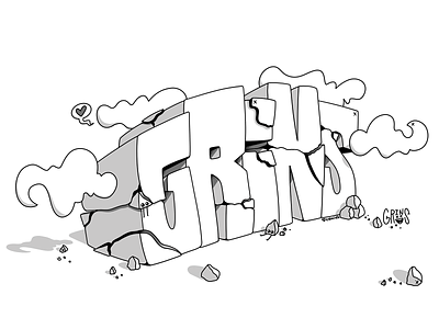 Rocky Outcrop Grins camiah graffiti grins hand drawn hand-drawn heart illustration lettering