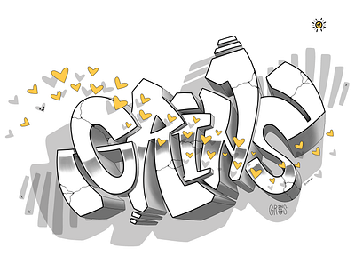 Gave this another try: Hearts and Grins camiah graffiti grins hand drawn hand drawn lettering