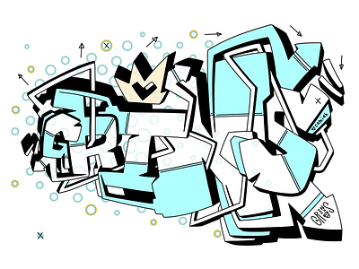Twisting Grins camiah crown graffiti grins hand drawn hand drawn lettering