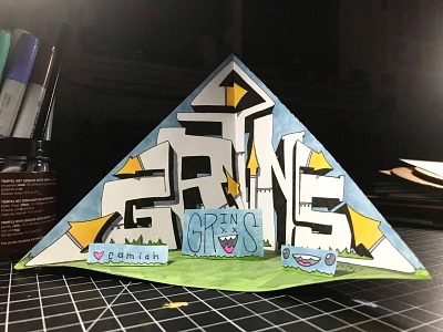 Grins Diorama camiah graffiti grins hand drawn hand drawn illustration lettering