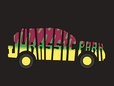 Jurassic Park jeep lettering movies
