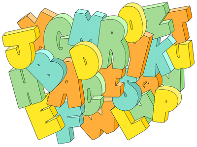 ABCD hand drawn lettering letters