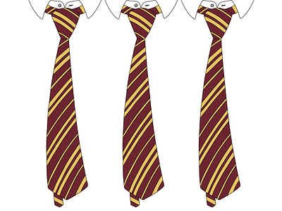 Harry, Hermione, & Ron gryffindor ties