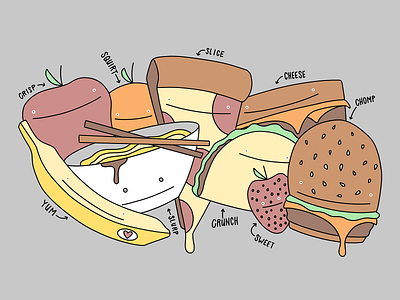 Is It Time for Lunch? camiah food illustration lunch pizza