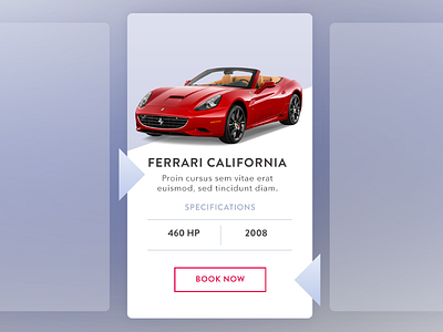 Ferrari card car card ecommerce ferrari ui shooping widget