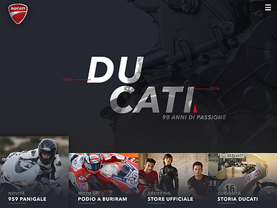 Ducati design motor motorbike sport tipography ui ui design web design website