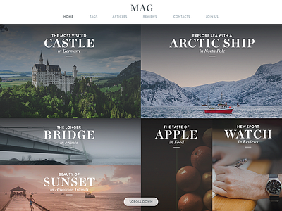 Mag site concept grid layout ui site web webdesign website elegant classic