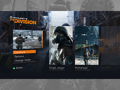 Tom Clancy's The Division concept game gui interface menu ps4 ubisoft videogame war xbox