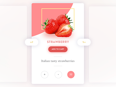 Strawberry UI buy cart design ecommerce elegant food interface product simple ui