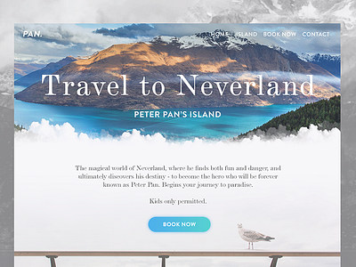 Neverland fantasy interface journey landing page landscape nature site travel ui ux web design