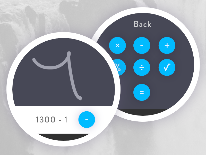Calculator Watch concept design calc app android moto 360 watch ux ui