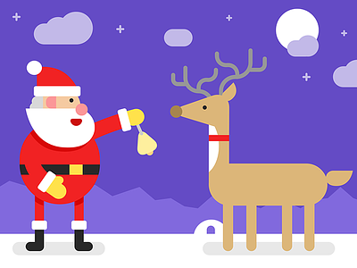 Reindeer of Santa Claus bell christmas flat google illustration material reindeer santa claus vector