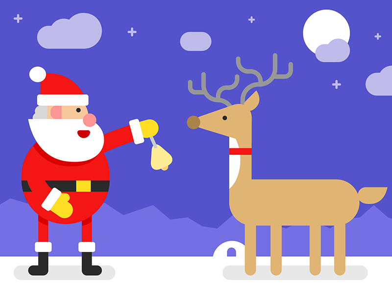 Reindeer of Santa Claus by Andrea Boi on Dribbble