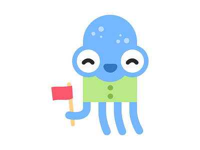 Octopus animal character drawings flat illustration octopus stickers vector