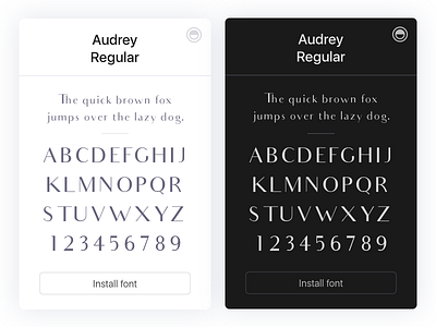 Font Quick Preview card concept dark font light look mac os preview typography ui