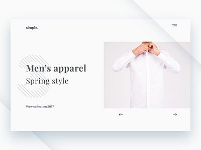 Homepage Design #3 apparel concept elegant homepage light minimal simple site style ui web design white