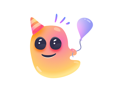 Kingdom Flou - Birthday sticker app birthday bright character color illustration imessage magic monster stickers