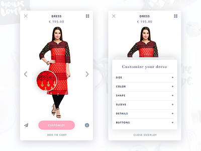 Custumize Dress app concept customize daily ui dress e commerce fashion product shop ui web design