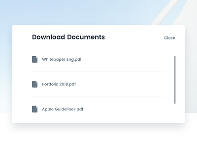 Popup Docs documents download flat interface minimal popup ui web design window