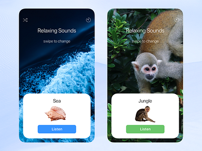 Relaxing Sounds airpods concept ios iphone jungle music nature relax sea sound ui