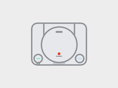 PSone console flat illustration outlines playstation retrogaming stickers videogames
