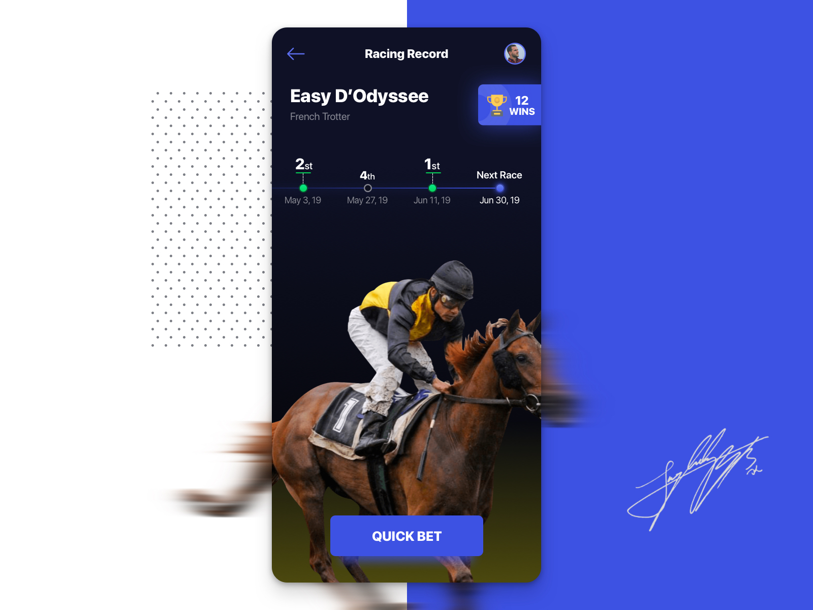 Horse Racing Mobile App - Proof of Concept by Tiago Luís on Dribbble