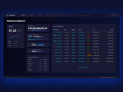 Multivac Mainnet Dashboard - Crypto / Blockchain