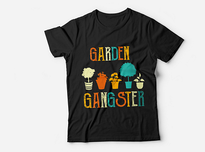 Garden Gangster T-Shirt 3d animation app branding design garden garden shirt gardening graphic design hobby illustration leopard nurse shirt logo motion graphics tshirt ui vector