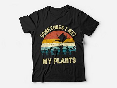 Sometimes I Wet My Plants Retro Tshirt | Gardening