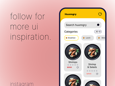 Huunngry App app design ui ux