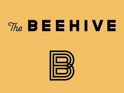 The Beehive logo monogram monoline wordmark