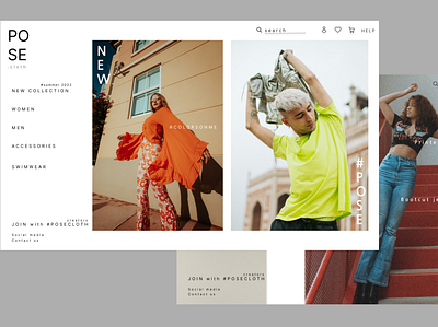 Pose Clothing Website css design ecommerce website html javascript landing page ui user experience design ux web design