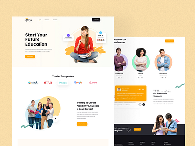 Educational Website Design adobe xd css design ecommerce website figma html javascript landing page ui ux web design