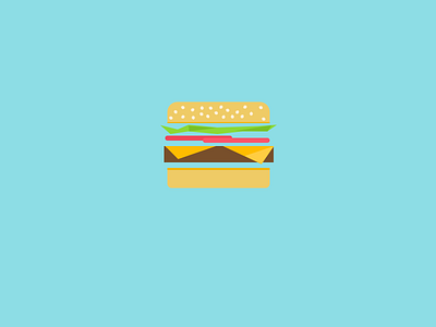 Flat Cheeseburger cheeseburger fast flat food foodie fun sketch