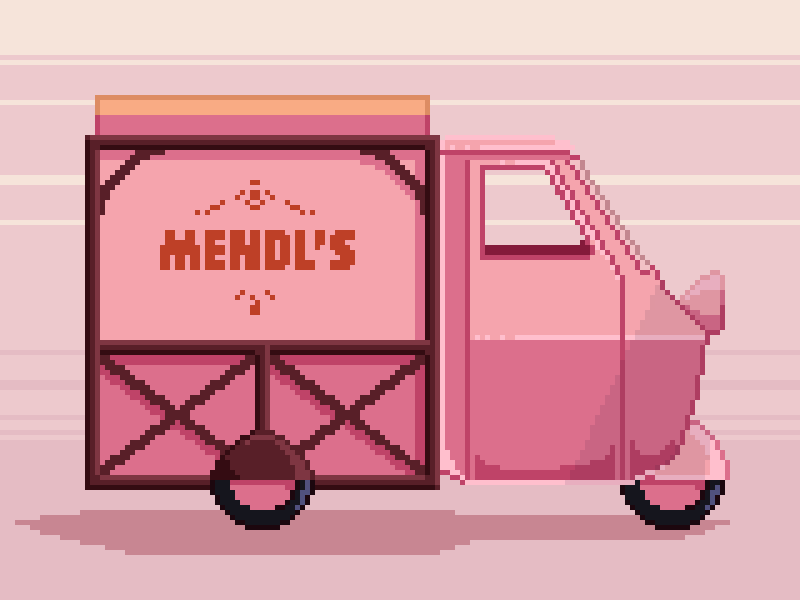 Mendl's Delivery Truck animated animation delivery gif mendls pixel pixel art truck