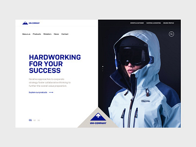 Sports Company Home Page clean flat hero landing minimal sports ui ux web webdesign