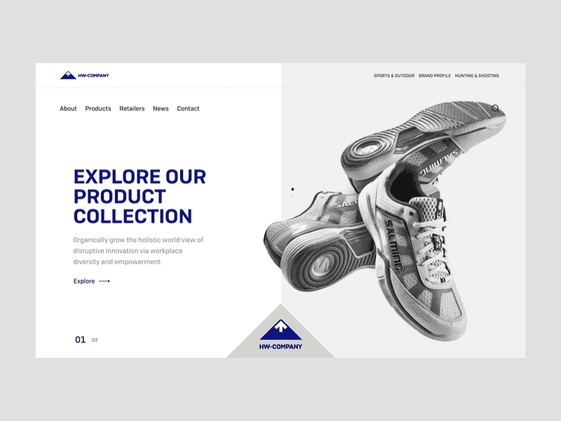 Product Transition Slides clean flat hero landing minimal sports ui ux web webdesign