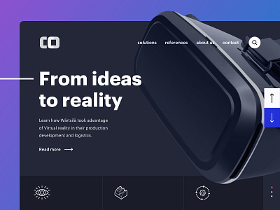 Landing Page for VR Company