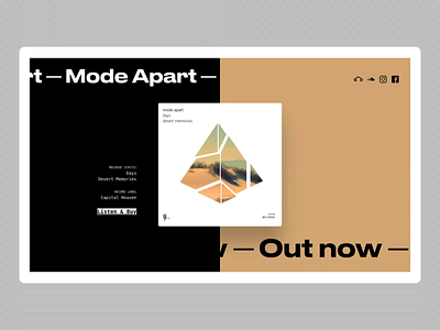 Mode Apart Landing Page animation flat hero landing minimal music music album product ui