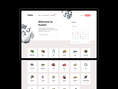 Hukka - Food Waste App app dashboad flat minimal ui web