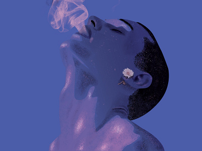 anxiety art artwork blue color design illustration illustrator pink smoke vectorart